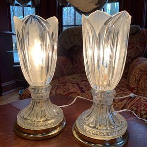 SOLD -Crystal table lamp set